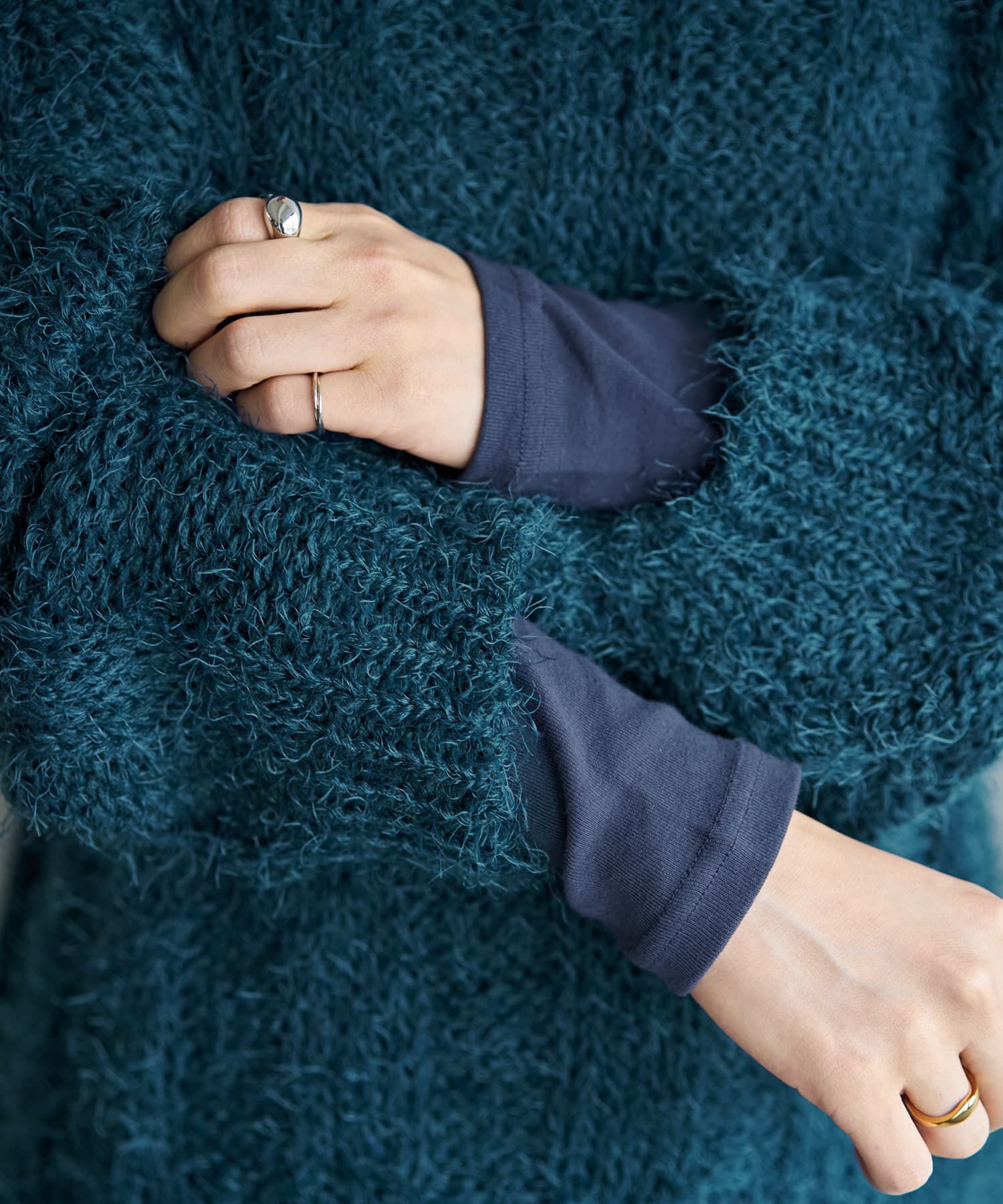 STYLE DELI「◆敏感肌対策◆中に着る綿100デコルテ開きカットソー」|Tシャツ・カットソー|