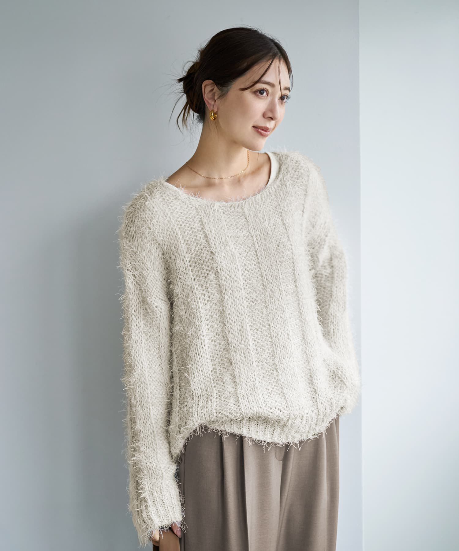 STYLE DELI「◆敏感肌対策◆中に着る綿100デコルテ開きカットソー」|Tシャツ・カットソー|