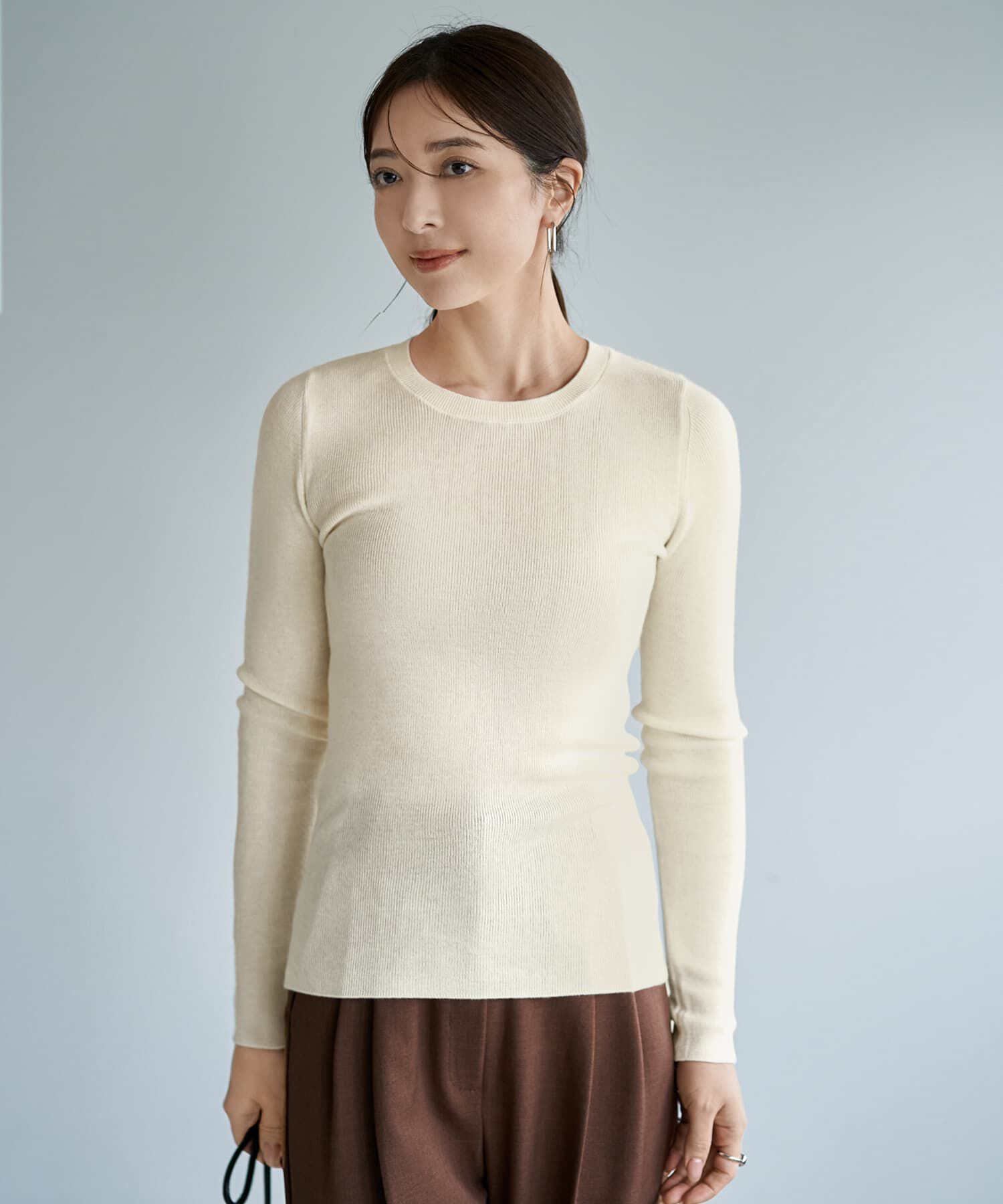 STYLE DELI「夢ごこちハイゲージゆるフィットトップス」|Tシャツ・カットソー|アイボリー