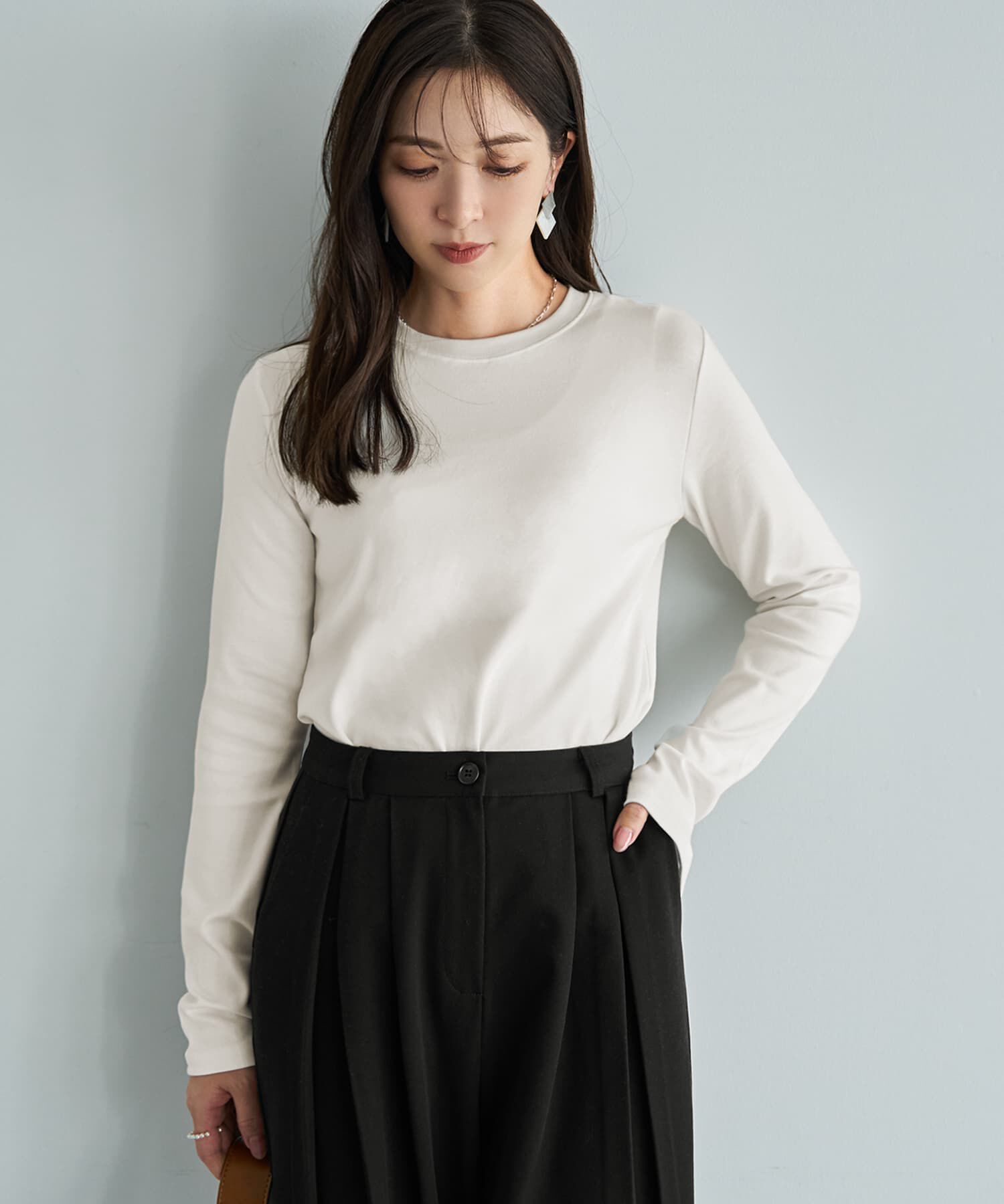 STYLE DELI「シンプルなフラットカットソートップス」|Tシャツ・カットソー|ホワイト