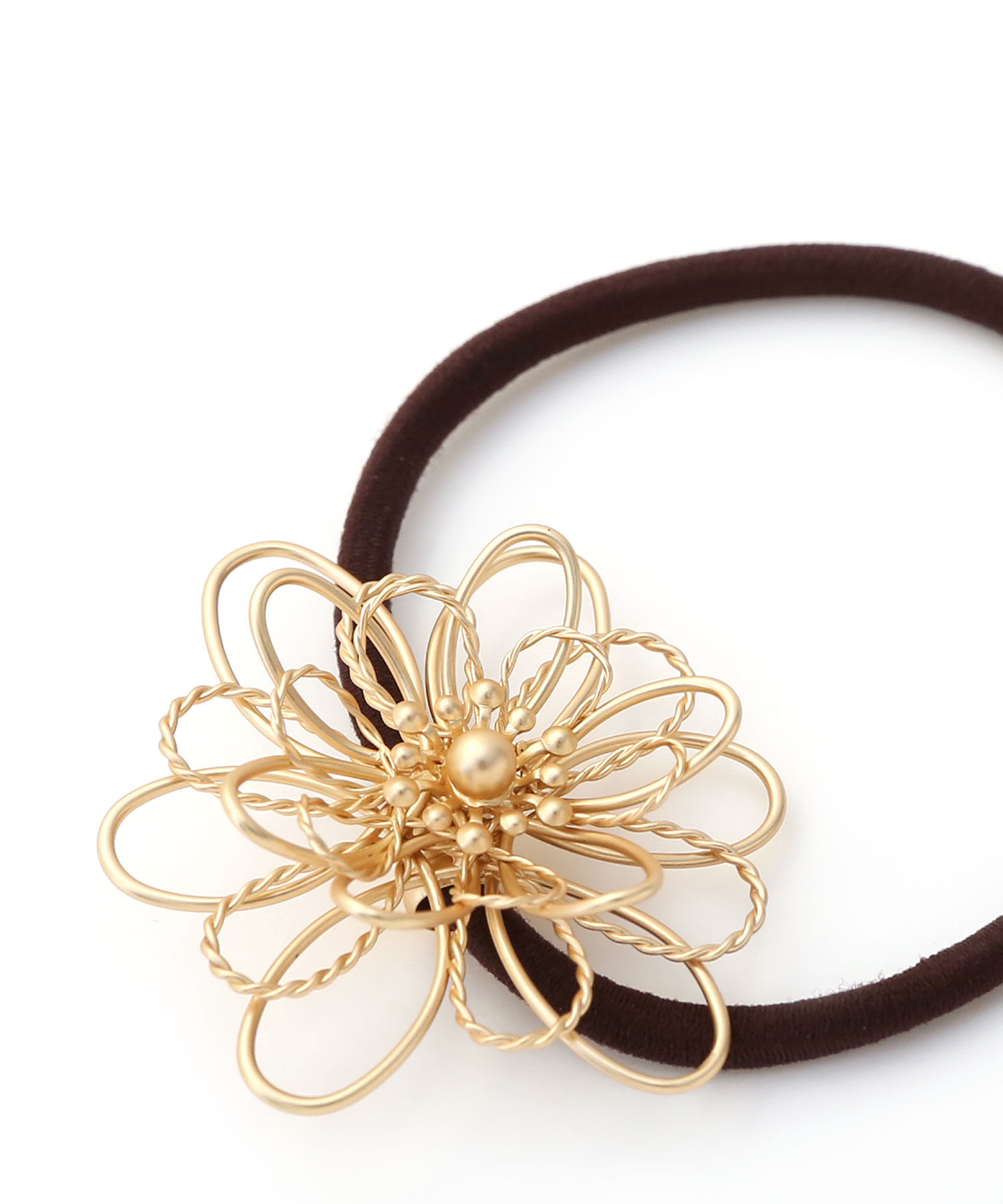  「立体メタルラインフラワーヘアゴム」|ヘアゴム・シュシュ|