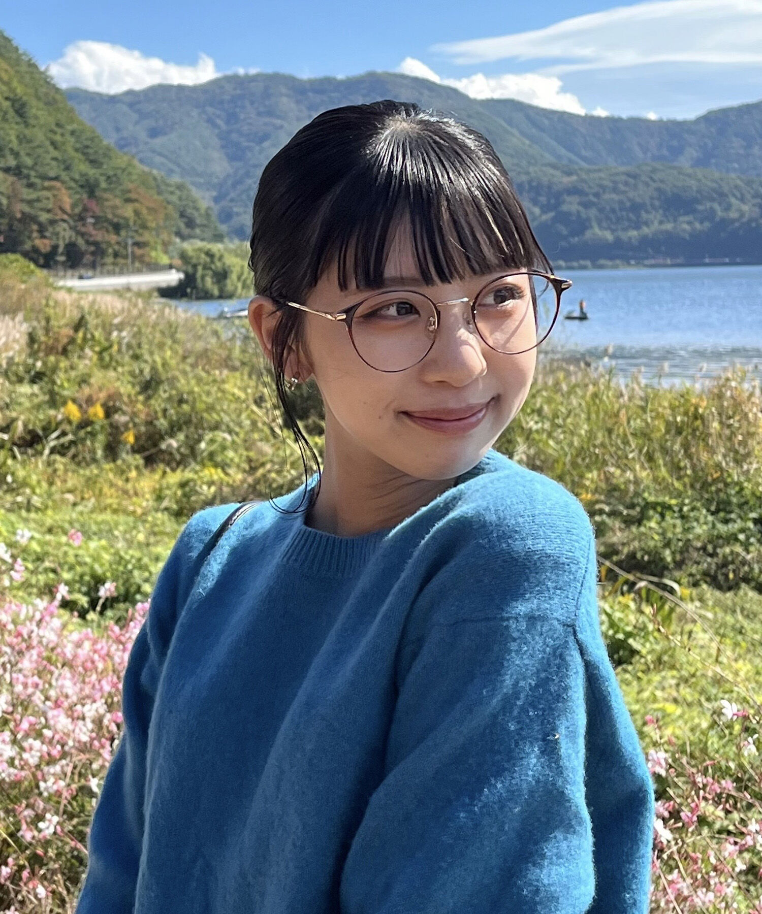 中顔面短縮みえメガネ]ボストン型 メガネ （レンズ交換券付き）メタル