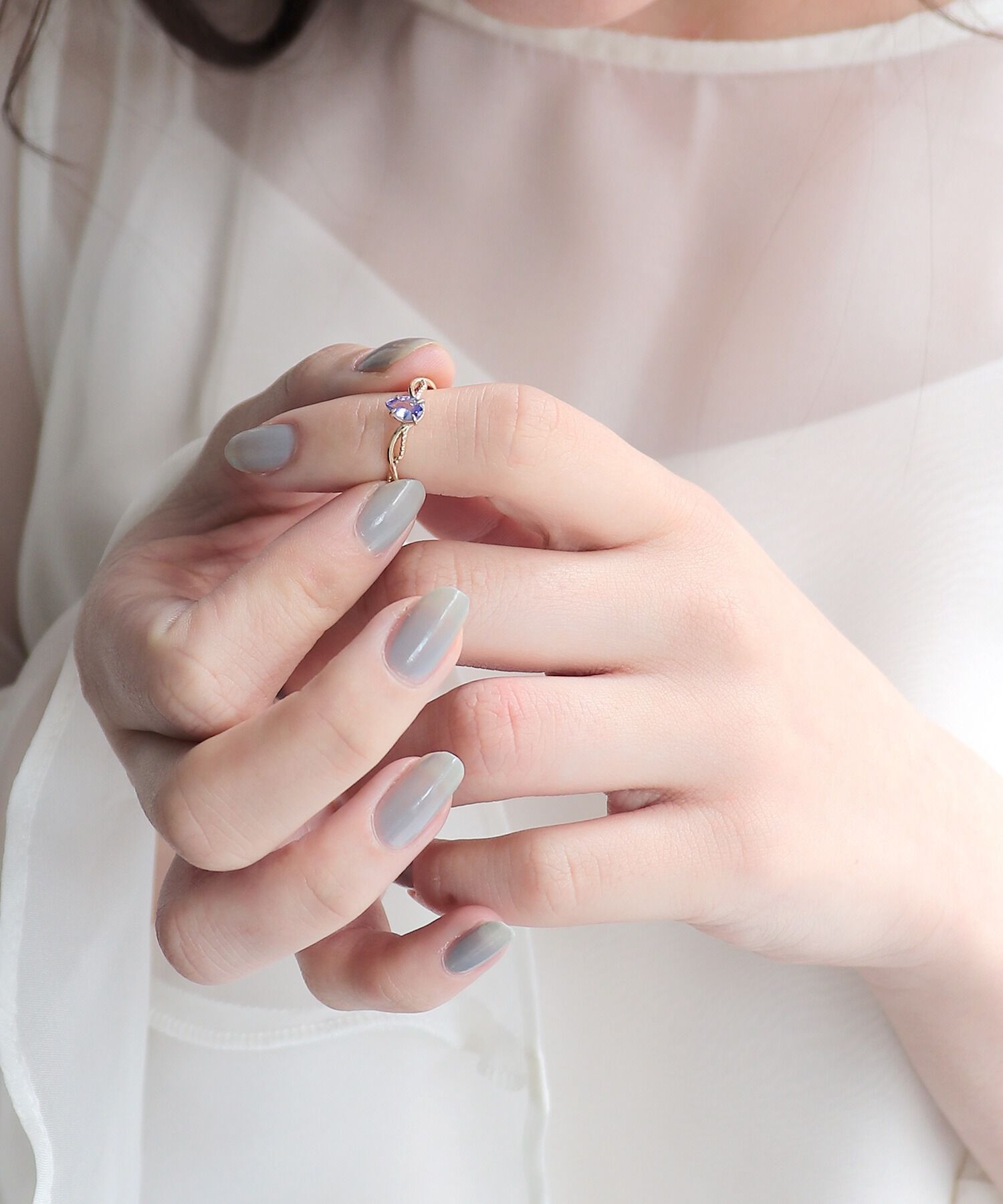 NOIR DE POUPEE「K10 タンザナイトPS クロスライン リング」|リング|