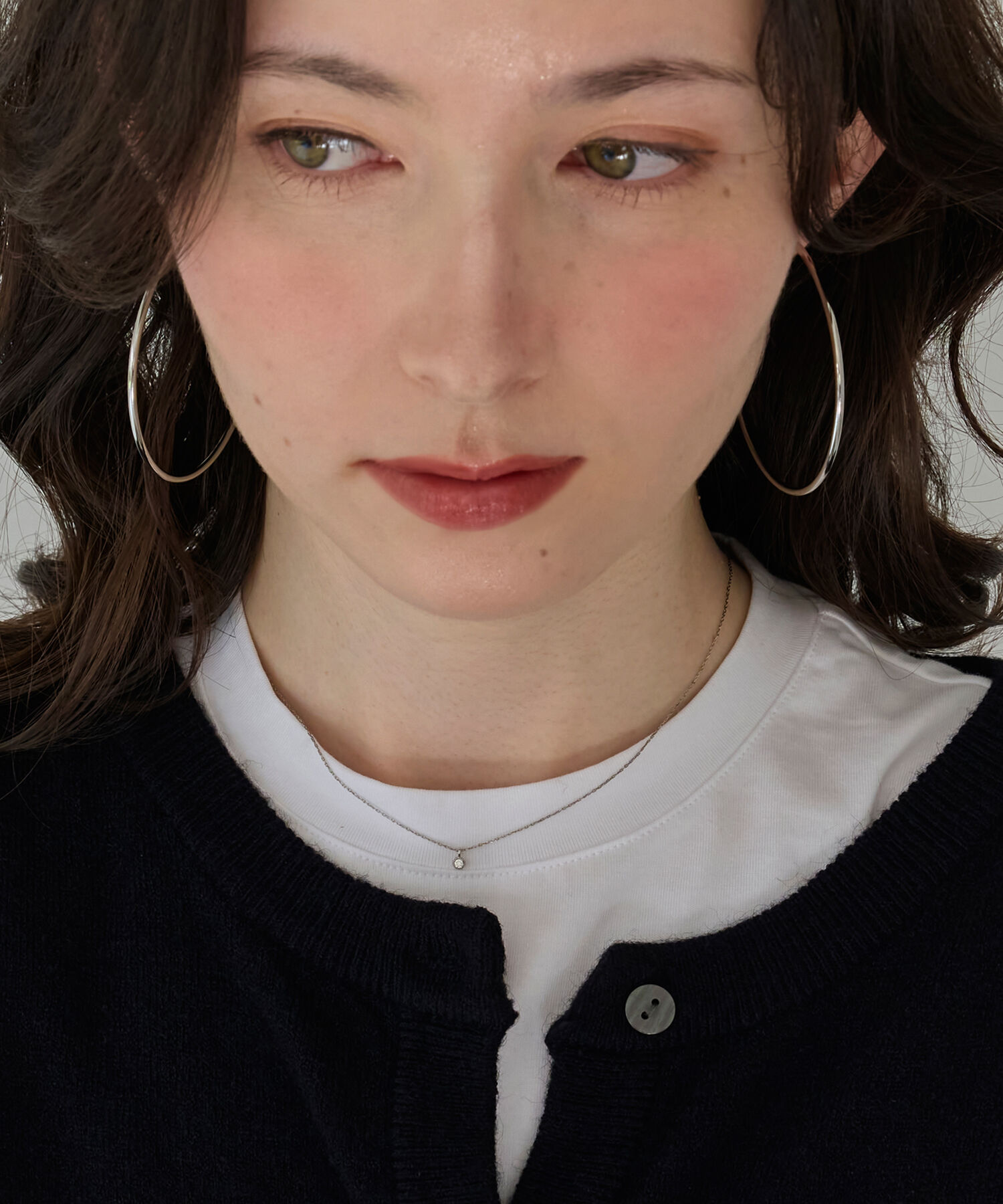 Phoebe「【金属アレルギー対応】シャイニーフチミルネックレス　シルバー」|ネックレス|