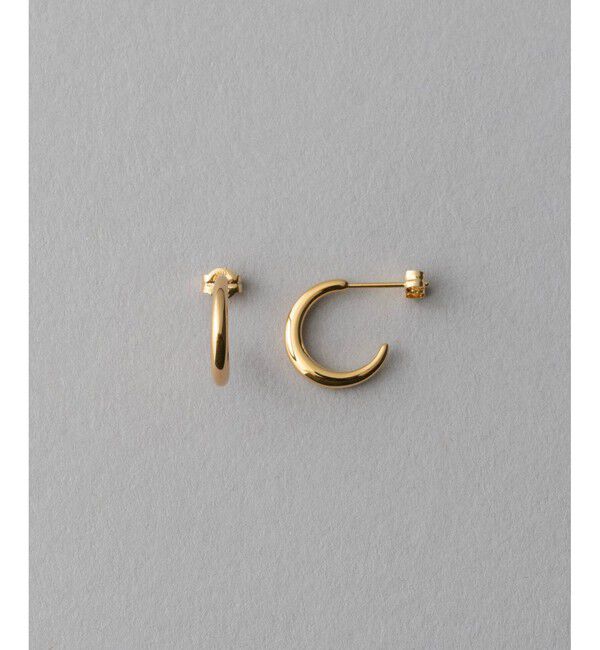 ete「[ONLINE Limited] クレセントムーン ピアス」|ピアス|イエローゴールド