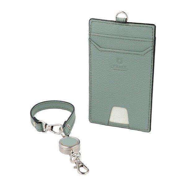 PEDIR「PEDIR(ペディール) ディアシュリンク 本革 リール付 シングルパスケース」|定期入れ|グリーン