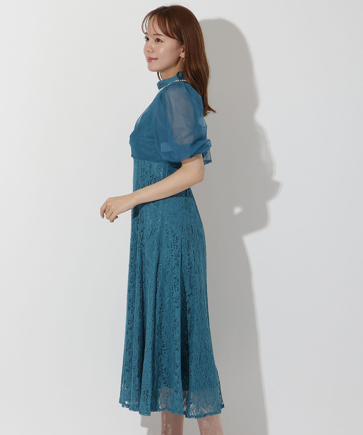 アンドクチュール「チュールブラウスレイヤーレースドレス」|ドレス|