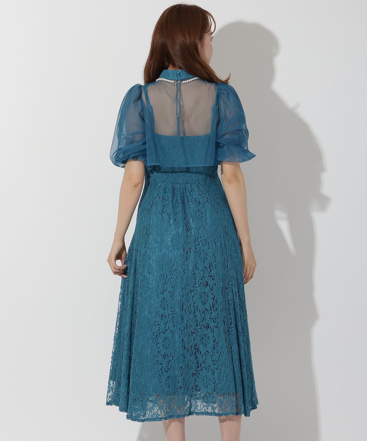 アンドクチュール「チュールブラウスレイヤーレースドレス」|ドレス|