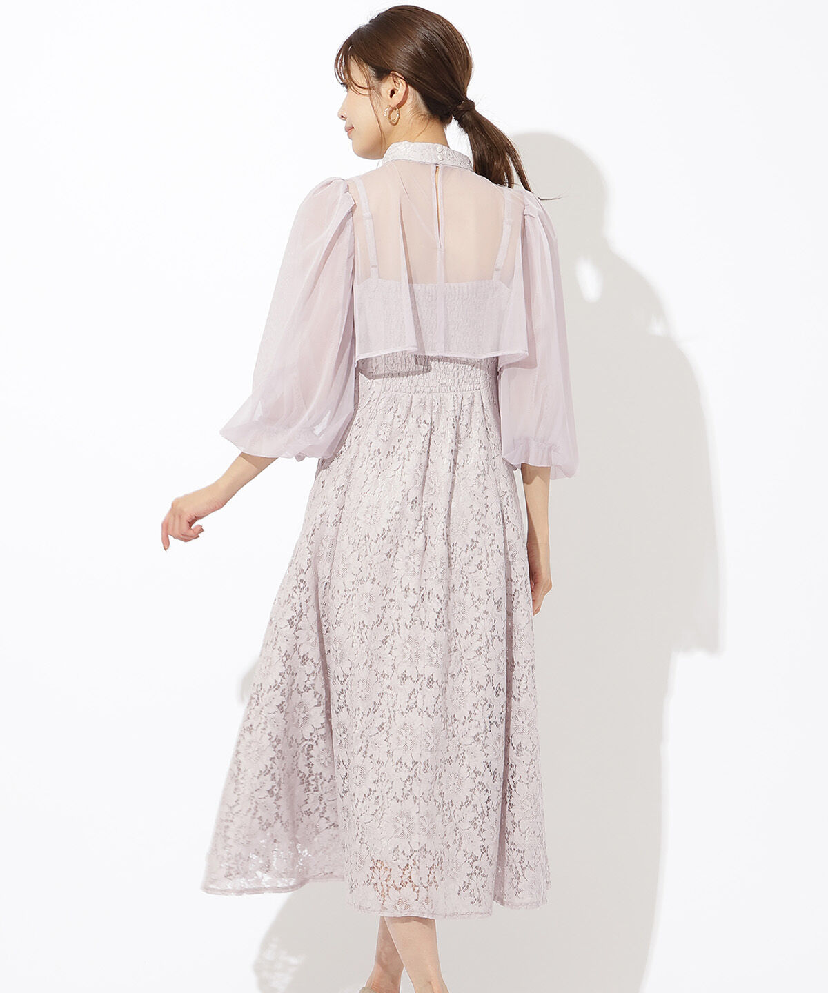 アンドクチュール「チュールブラウスレイヤーレースドレス」|ドレス|