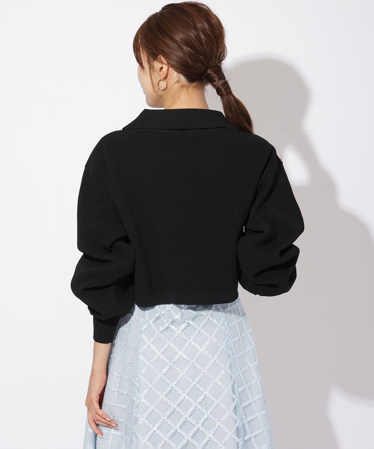 アンドクチュール「ダブルジップ片畦ニットブルゾン」|カーディガン|