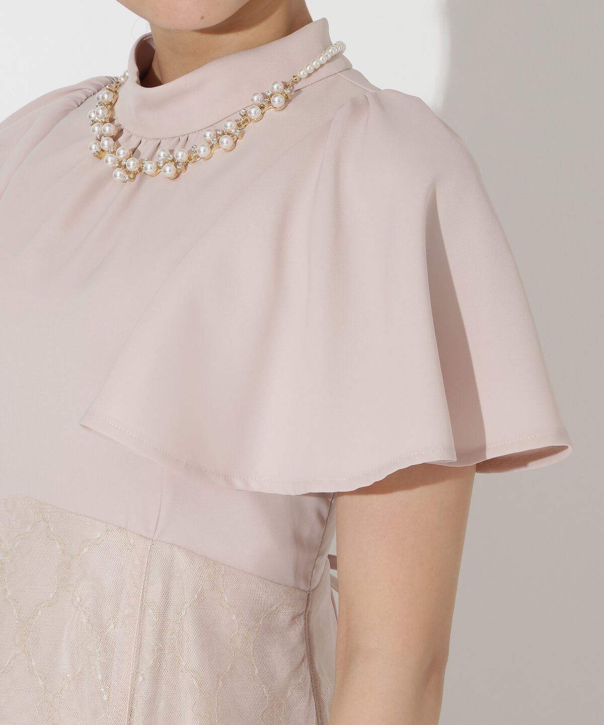 アンドクチュール「バスト切替ゴールドチュールドレス」|ドレス|