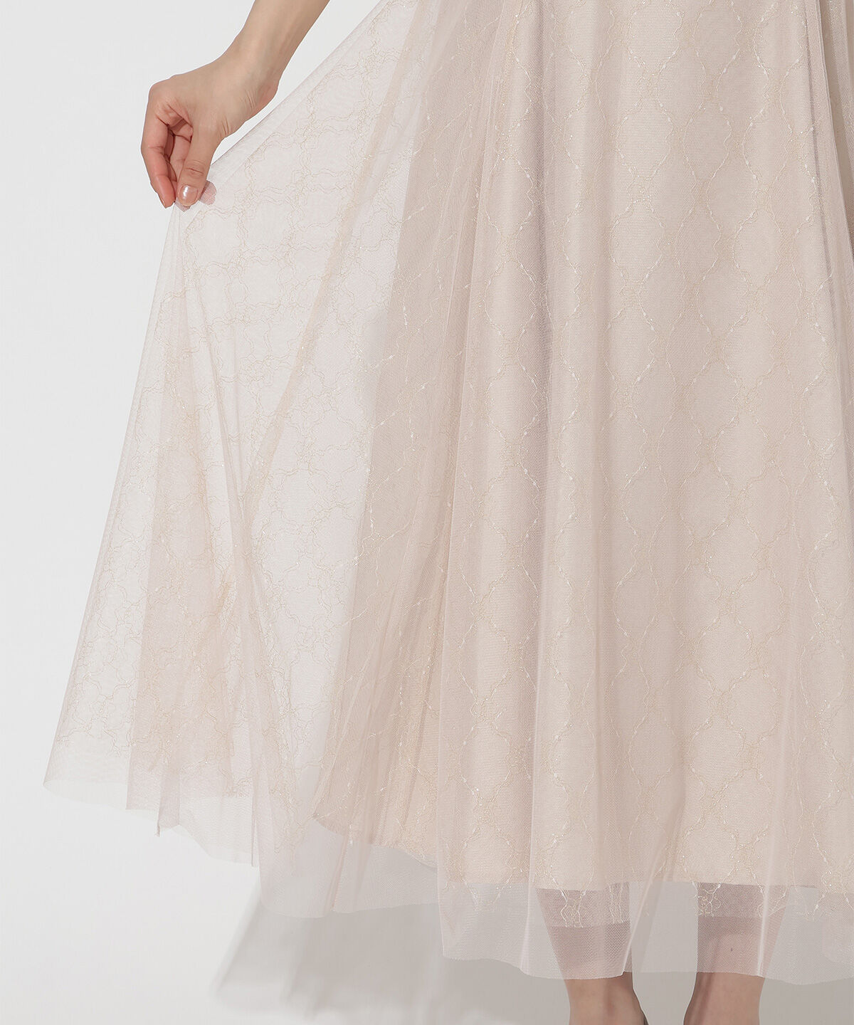 アンドクチュール「バスト切替ゴールドチュールドレス」|ドレス|