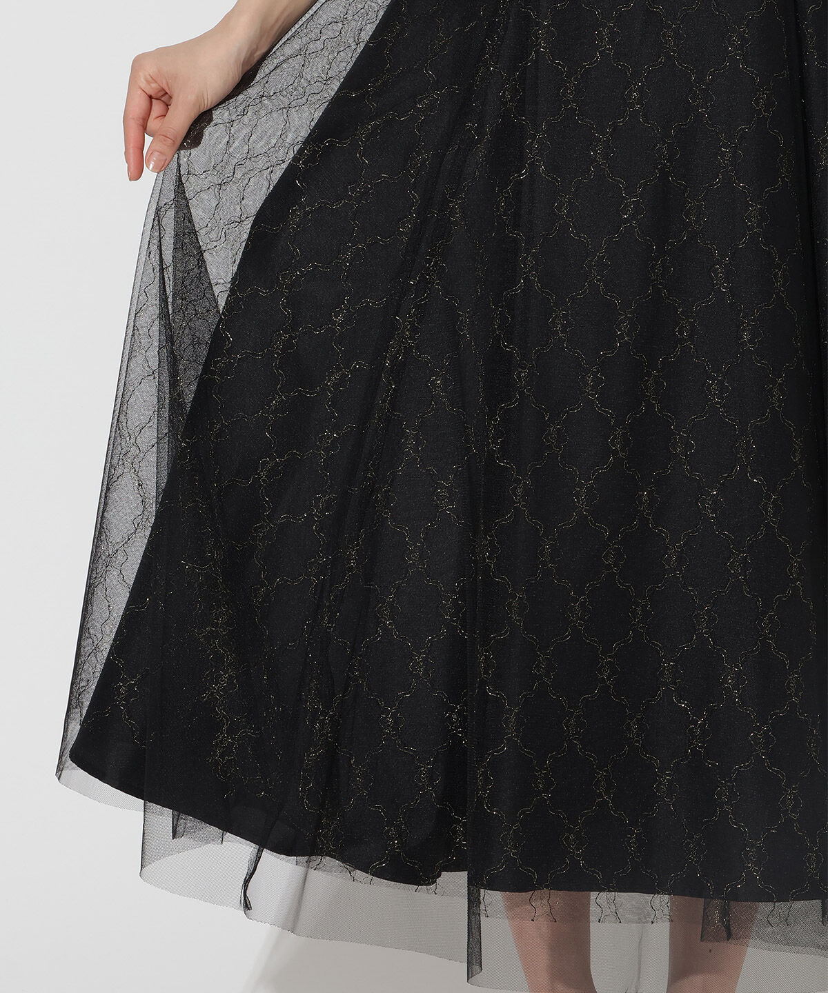 アンドクチュール「バスト切替ゴールドチュールドレス」|ドレス|