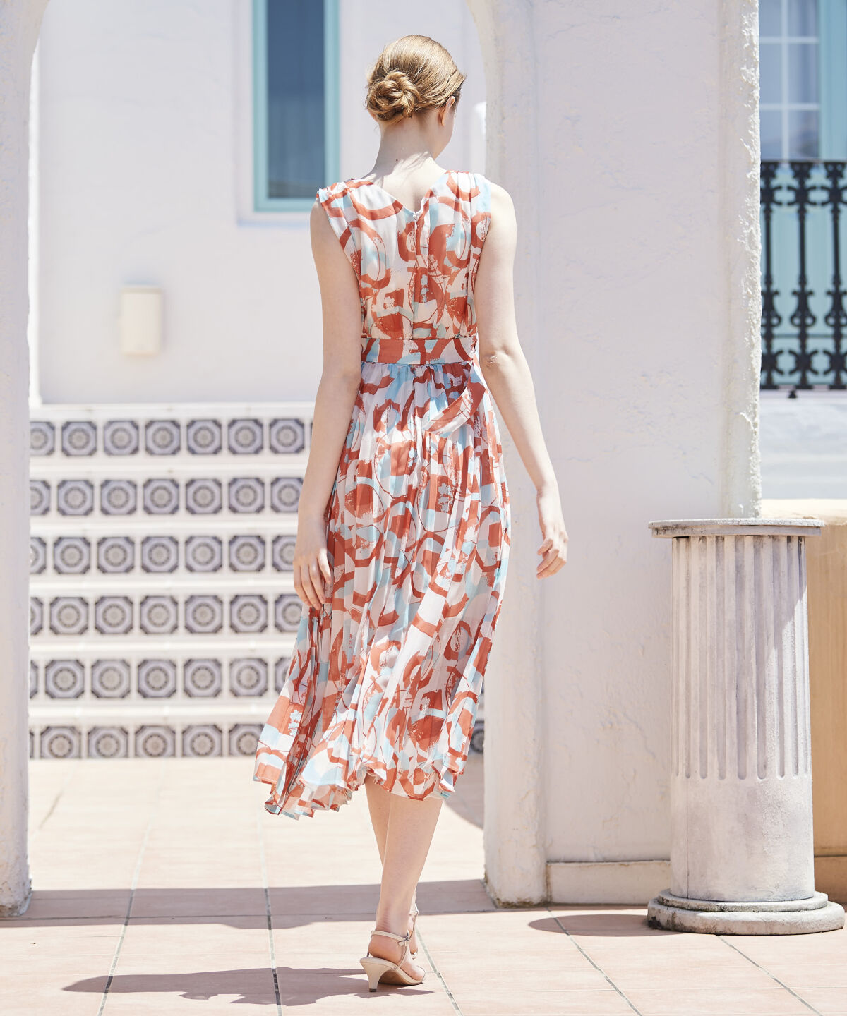 アンドクチュール「ジオメトリックカシュクールワンピース」|ワンピース|