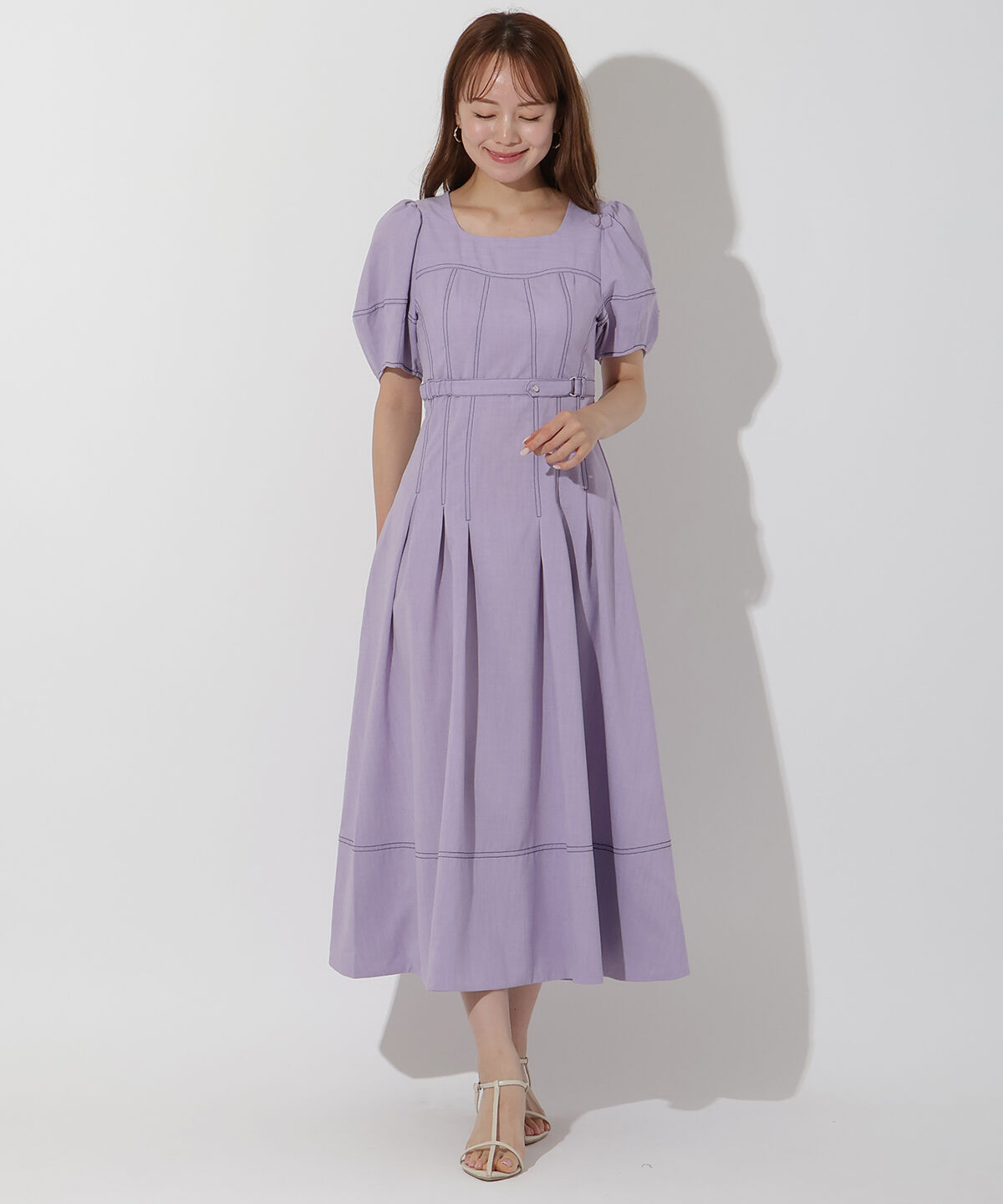 アンドクチュール「コルセットパフスリーブワンピース」|ワンピース|