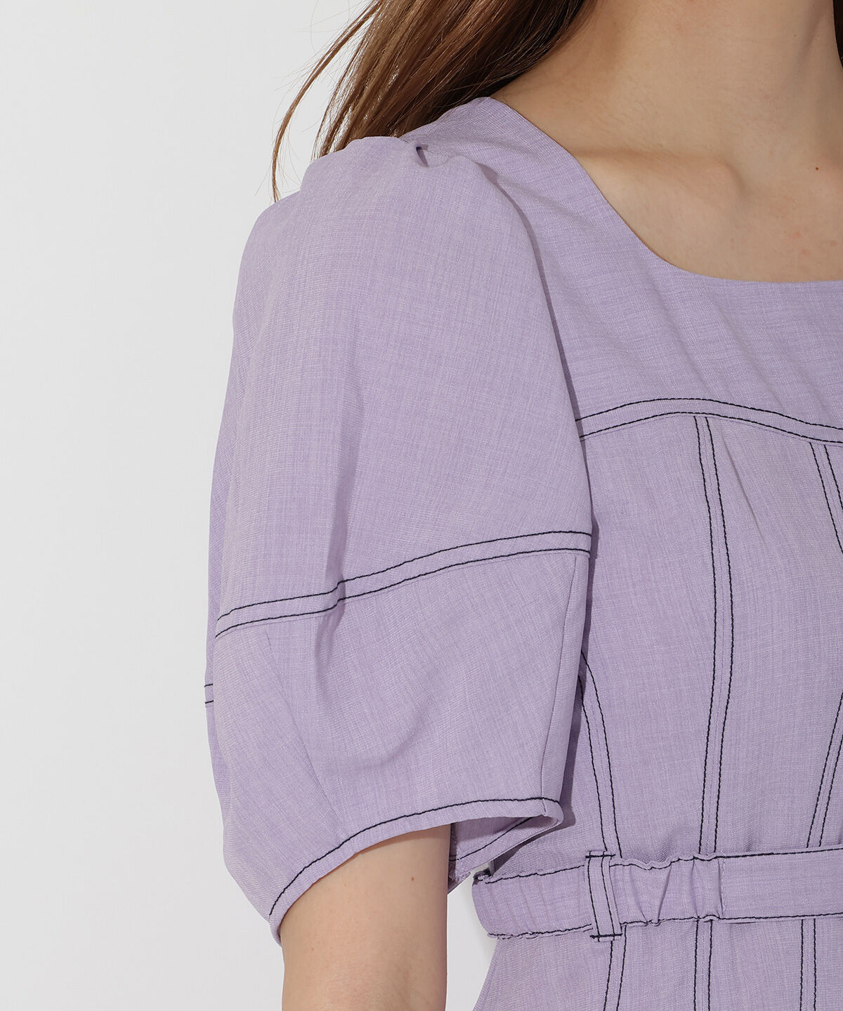 アンドクチュール「コルセットパフスリーブワンピース」|ワンピース|