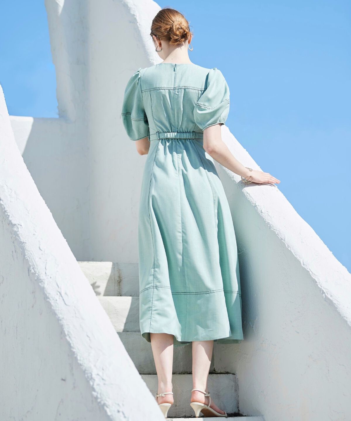 アンドクチュール「コルセットパフスリーブワンピース」|ワンピース|