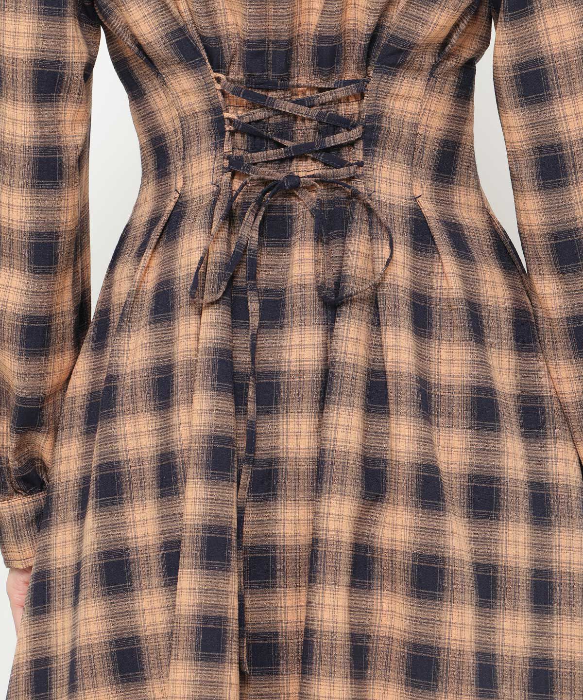 アンドクチュール「チェックウエストタックワンピース」|ワンピース|