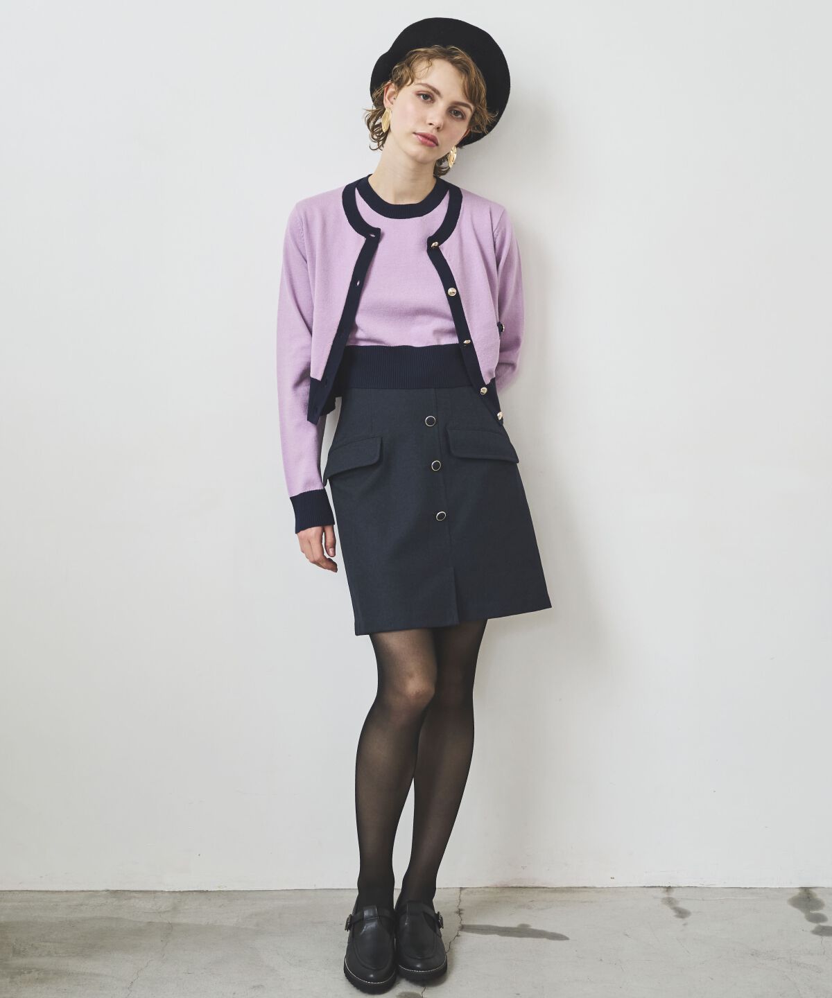 アンドクチュール「フラップミニスカート」|台形|