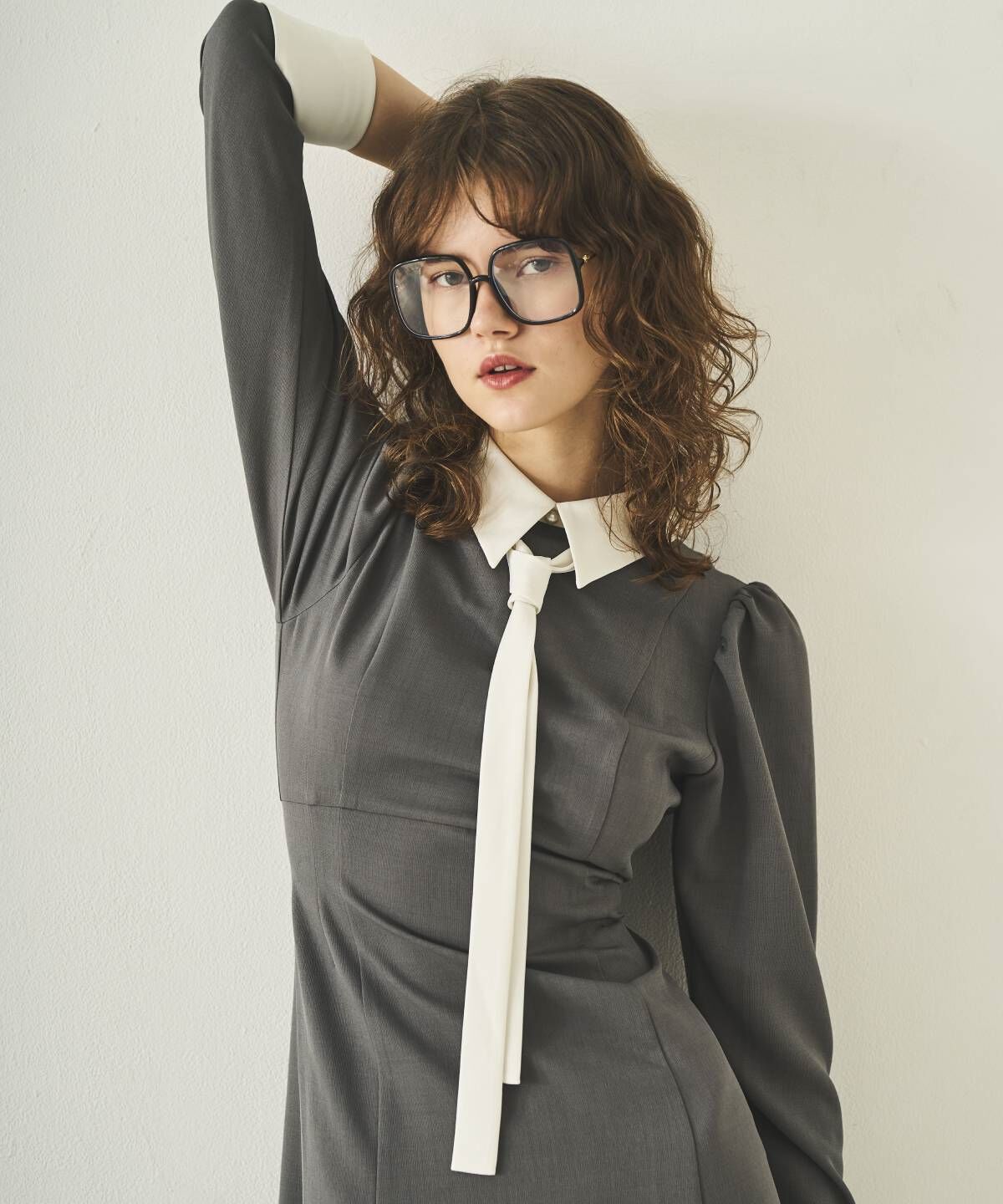 アンドクチュール「配色襟レディワンピース」|ワンピース|