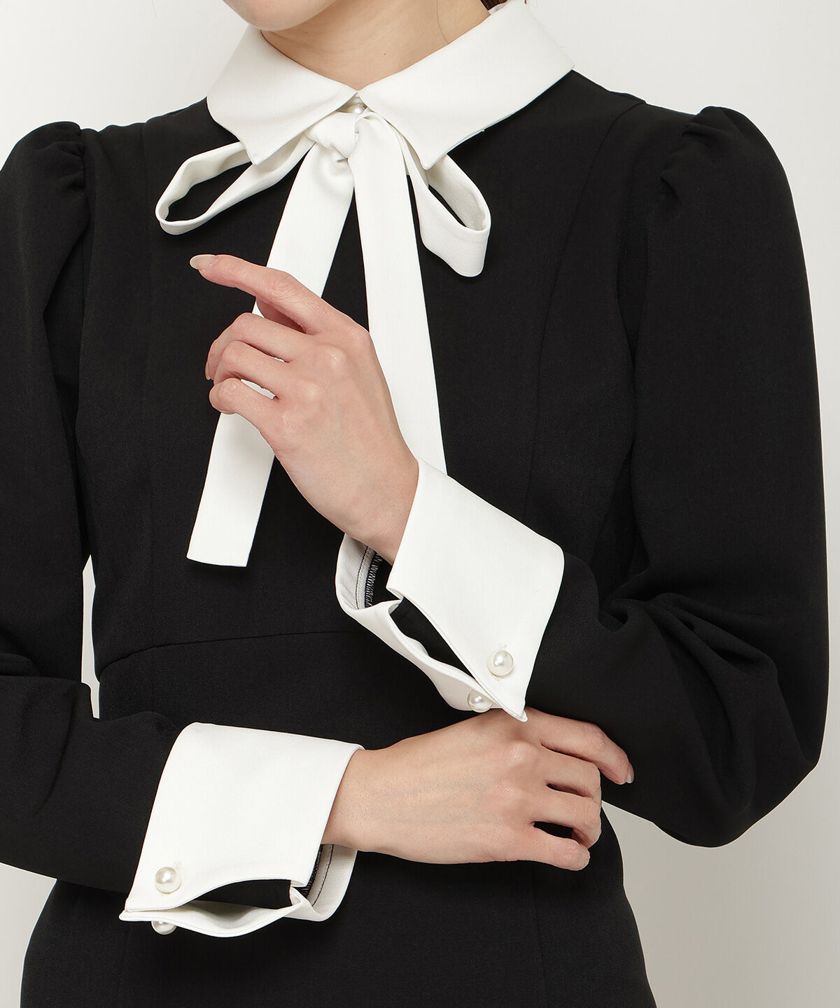 アンドクチュール「配色襟レディワンピース」|ワンピース|