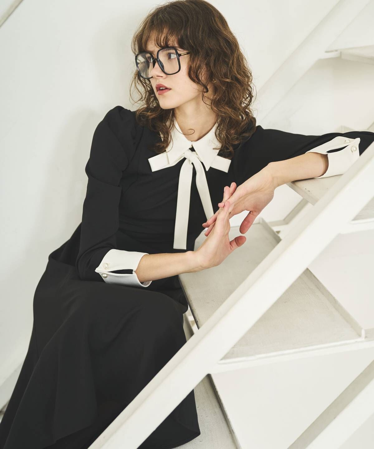 アンドクチュール「配色襟レディワンピース」|ワンピース|