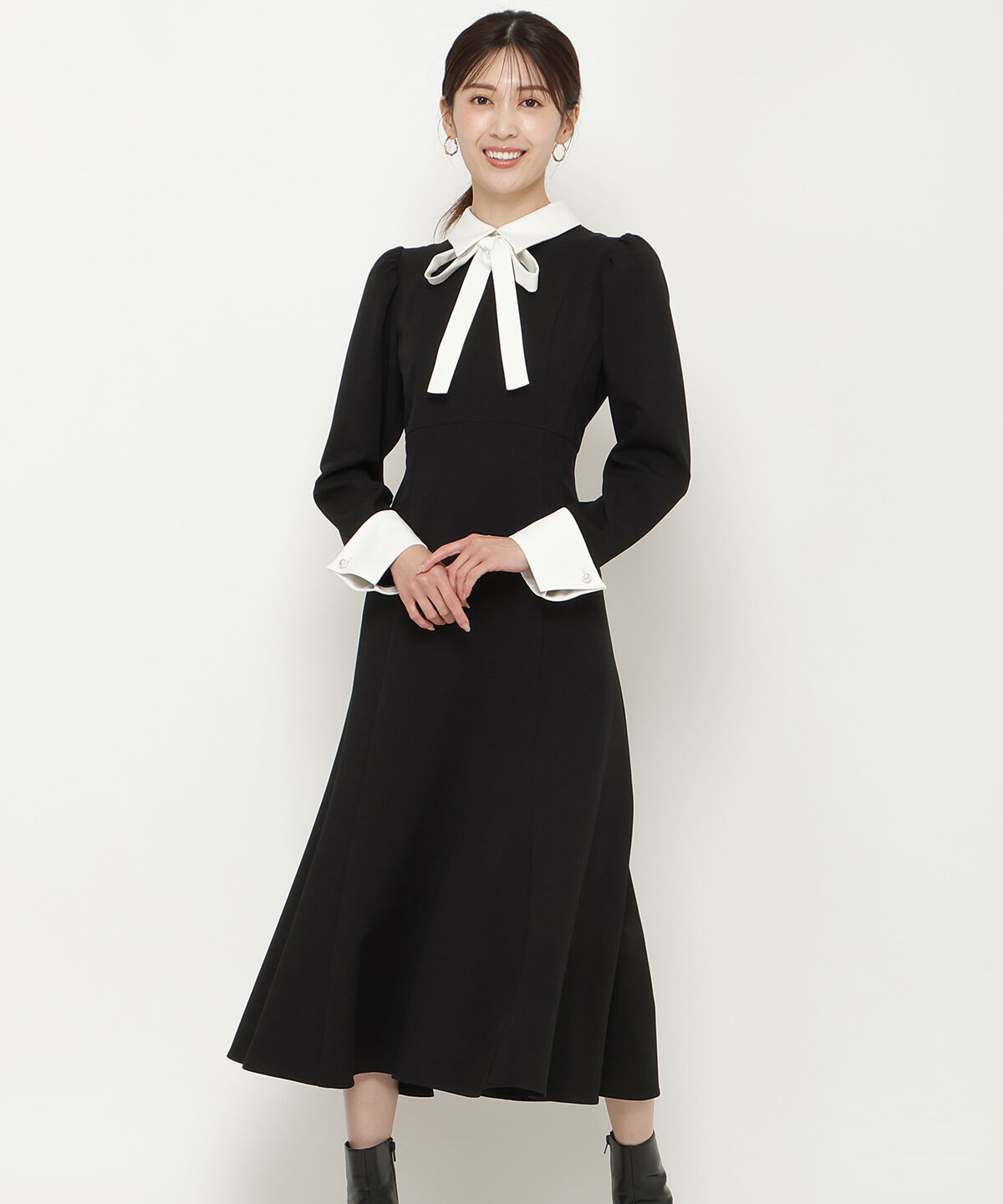 アンドクチュール「配色襟レディワンピース」|ワンピース|