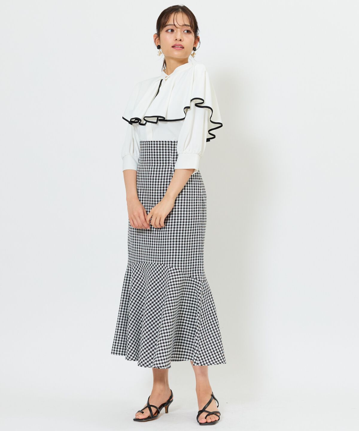 アンドクチュール「パイピングケープブラウス」|シャツ・ブラウス|