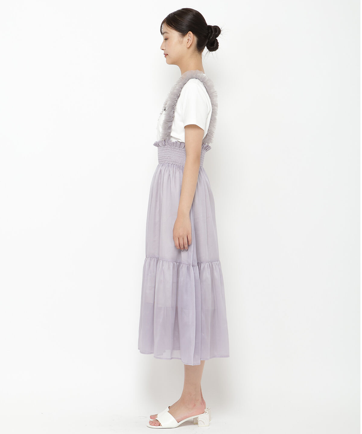 REDYAZEL「チュールショルダーフレアスカート」|フレア|