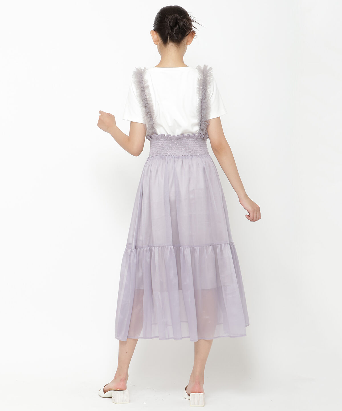 REDYAZEL「チュールショルダーフレアスカート」|フレア|