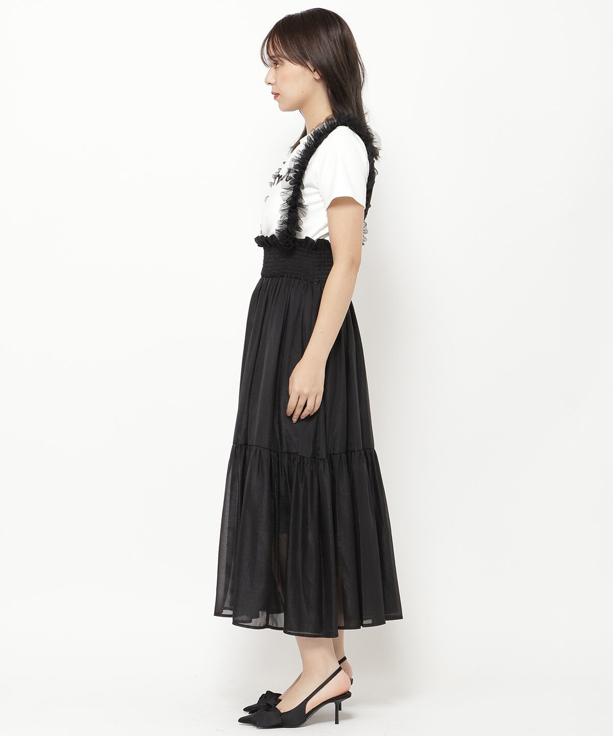 REDYAZEL「チュールショルダーフレアスカート」|フレア|