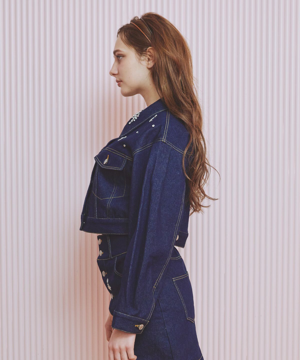 REDYAZEL「ビジューデニムジャケット」|デニムジャケット|