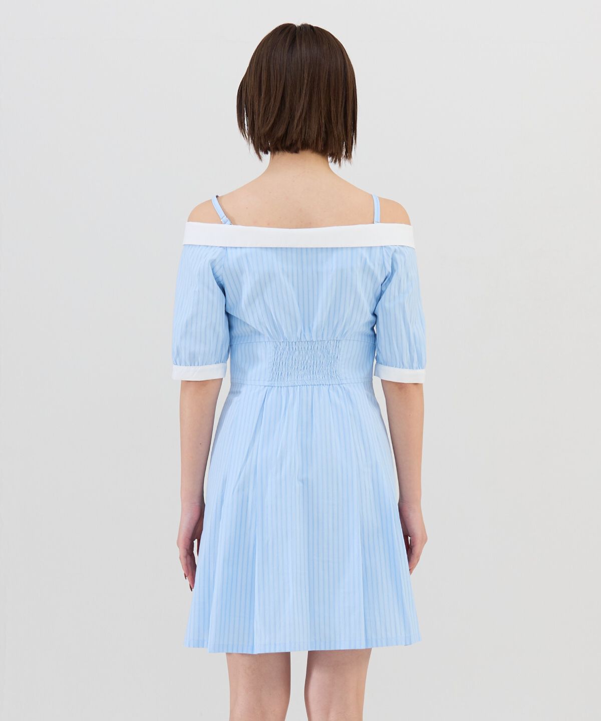 REDYAZEL「ストライプオフショルミニワンピース」|ワンピース|