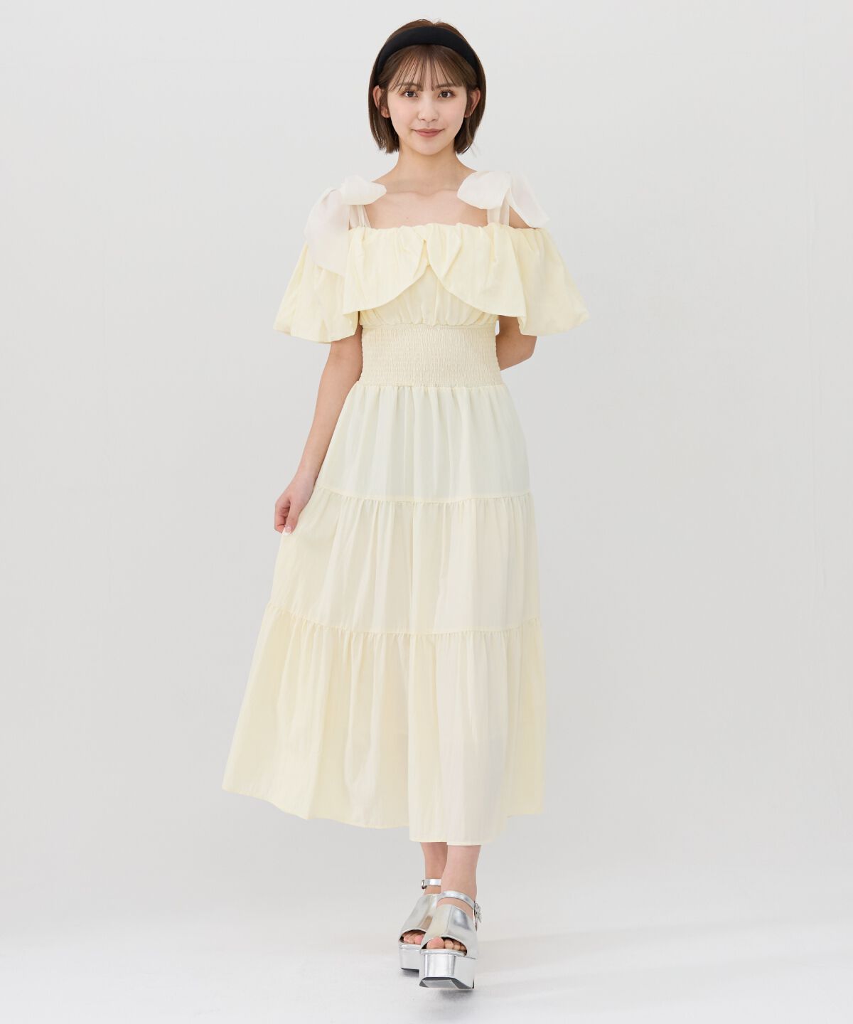 REDYAZEL「ショルダーリボンオフショルワンピース」|ワンピース|