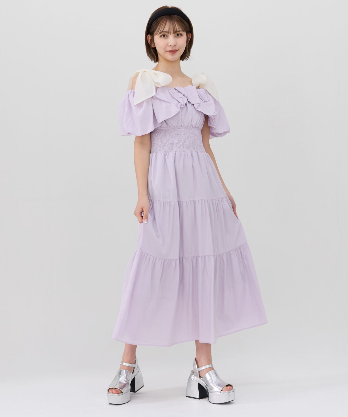 REDYAZEL「ショルダーリボンオフショルワンピース」|ワンピース|