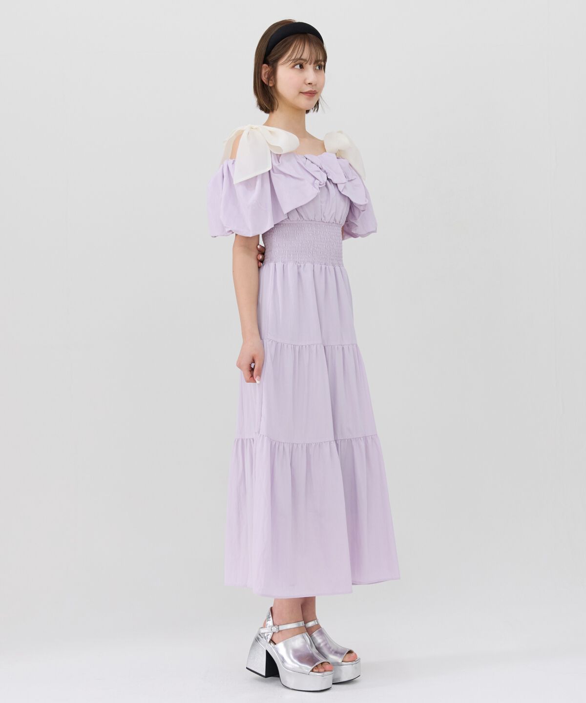 REDYAZEL「ショルダーリボンオフショルワンピース」|ワンピース|