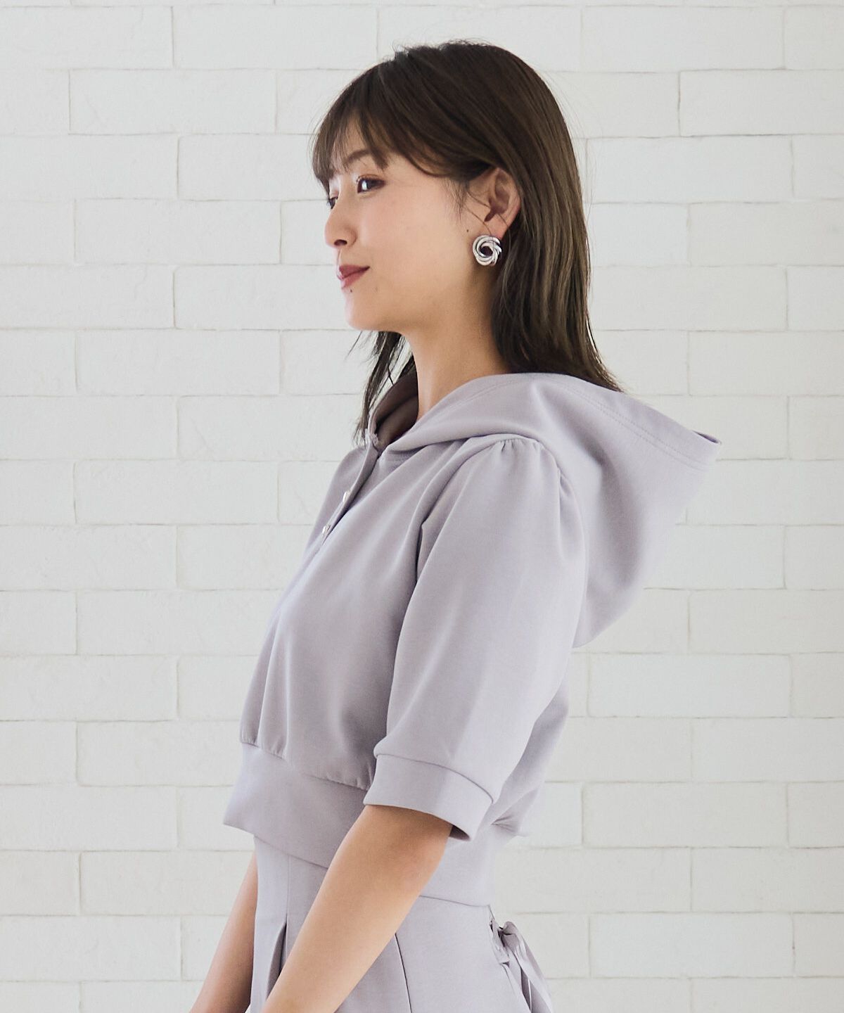 REDYAZEL「ハートボタンショートフーディー」|パーカー|