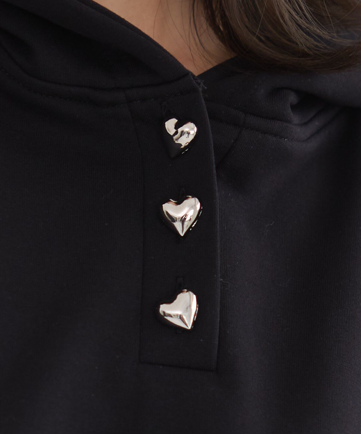 REDYAZEL「ハートボタンショートフーディー」|パーカー|