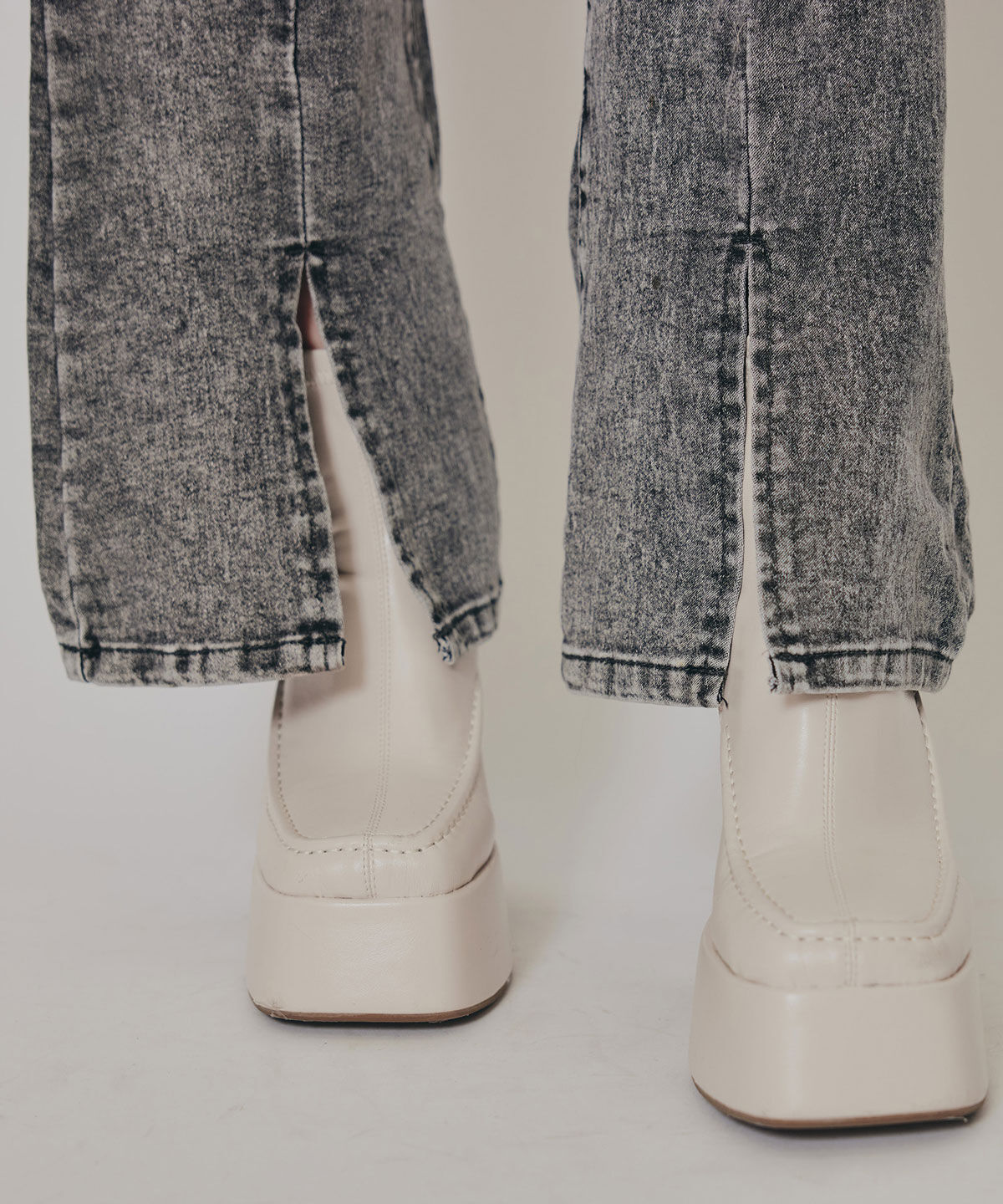 REDYAZEL「カットアウトリボンストレッチデニム」|デニム|