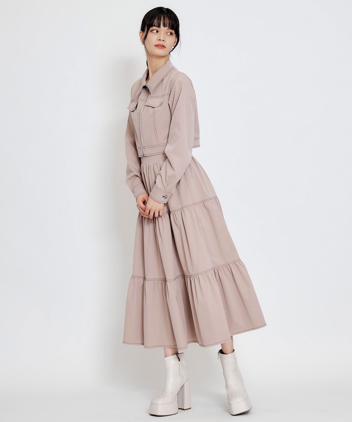 REDYAZEL「バイカラーステッチショートジャケット」|その他|