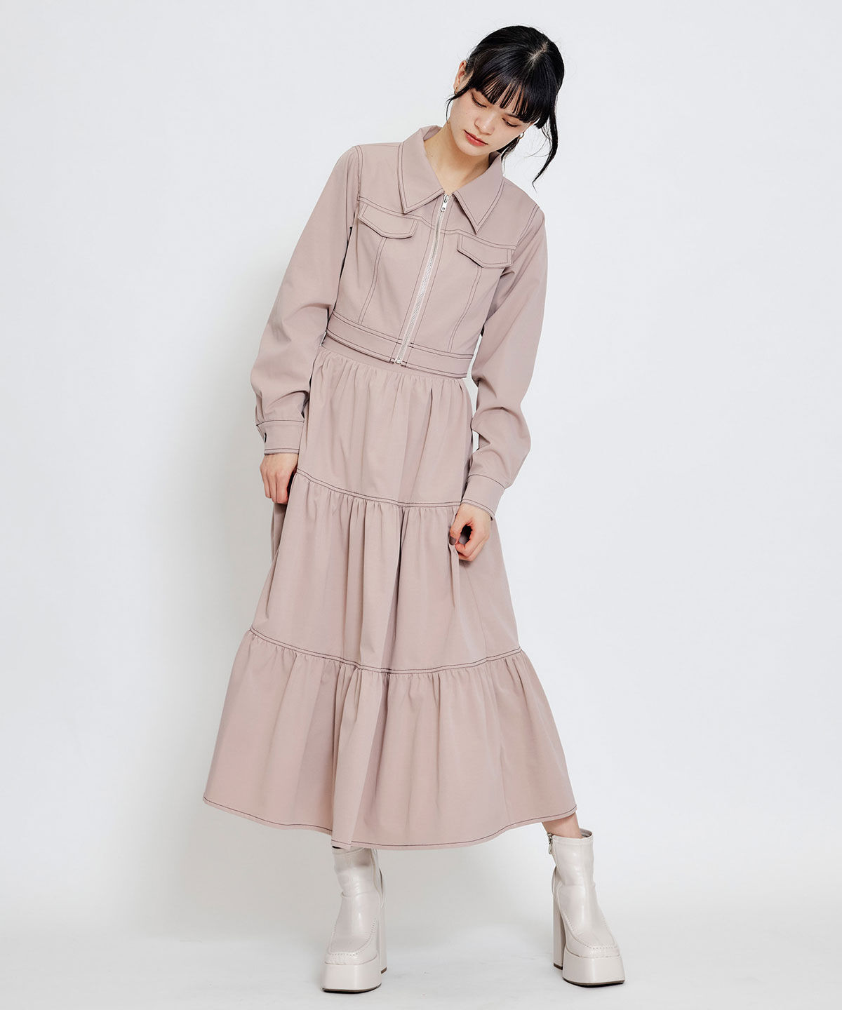 REDYAZEL「バイカラーステッチショートジャケット」|その他|