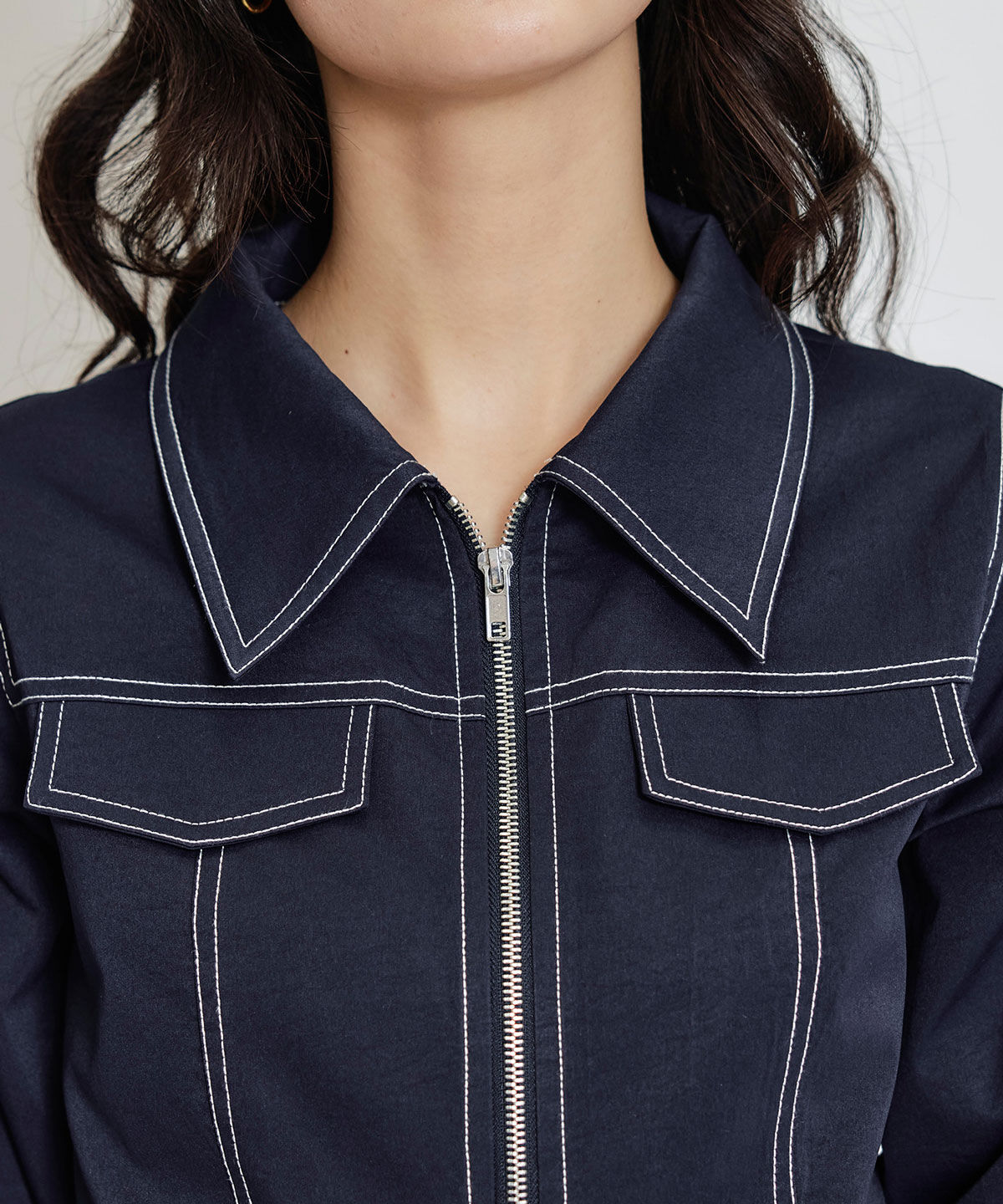 REDYAZEL「バイカラーステッチショートジャケット」|その他|