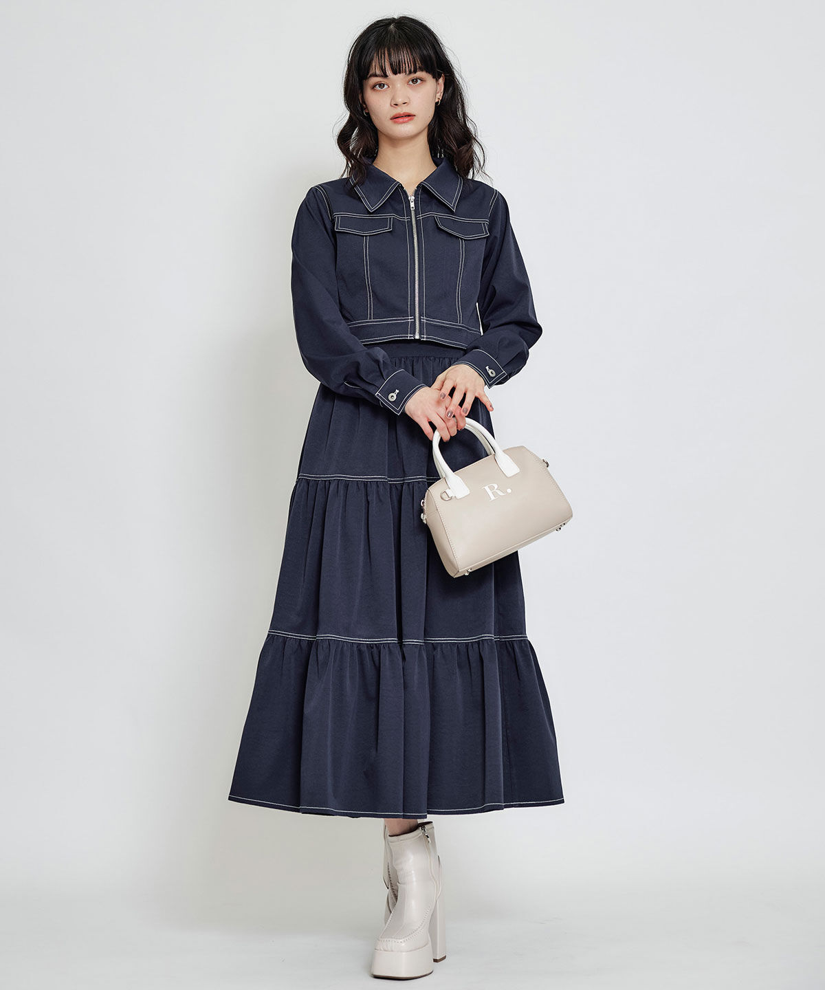 REDYAZEL「バイカラーステッチショートジャケット」|その他|