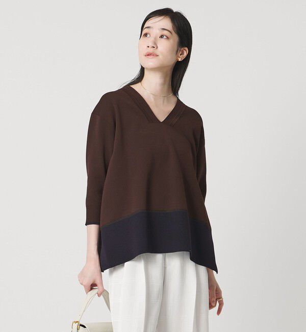 UNITED ARROWS「ミニマル 2WAY ニット ‐ウォッシャブル‐」|ニット・セーター|DK.BROWN