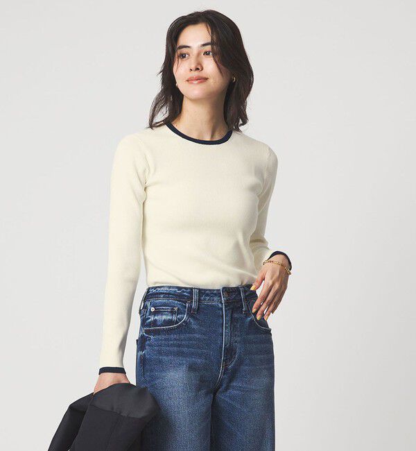 UNITED ARROWS green label relaxing「＜1_OF MINE＞リブ クルーネック プルオーバー ニット ウォッシャブル」|ニット・セーター|その他1