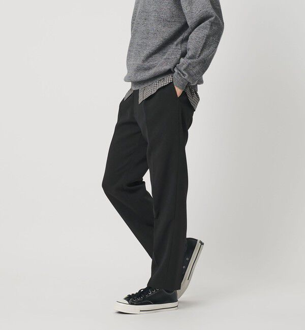 BEAUTY&YOUTH UNITED ARROWS「ソフト ダブルクロス イージー スラックス NO.5」|チノ|BLACK