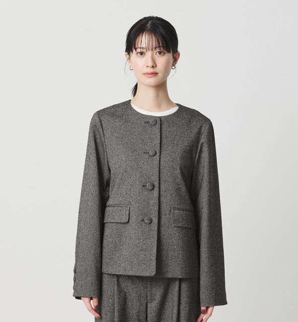 BEAUTY&YOUTH UNITED ARROWS「ツイードライク ノーカラージャケット」|ノーカラージャケット|