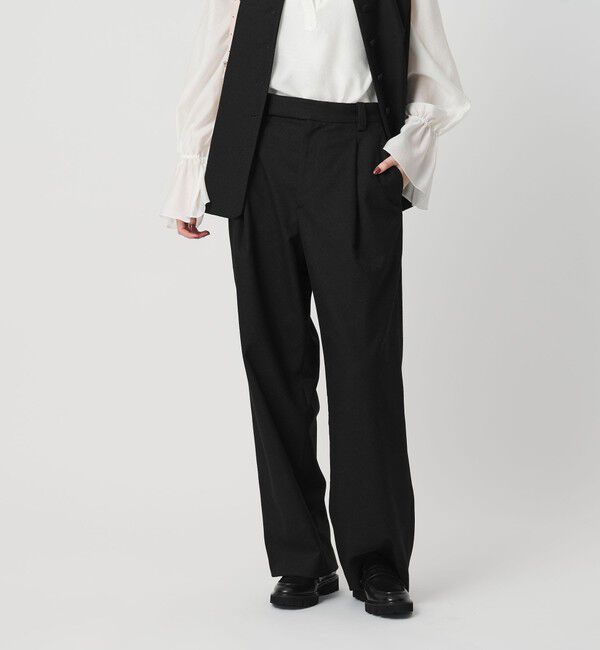 BEAUTY&YOUTH UNITED ARROWS「ツイードライク タックワイドパンツ」|スラックス|