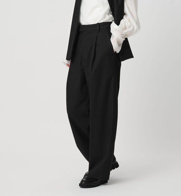 BEAUTY&YOUTH UNITED ARROWS「ツイードライク タックワイドパンツ」|スラックス|