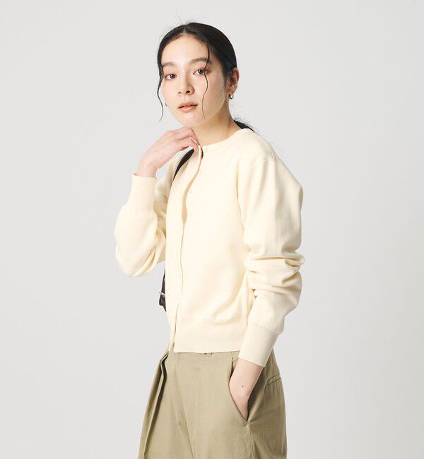BEAUTY&YOUTH UNITED ARROWS「コットンブレンド コンパクトクルーネック カーディガン ウォッシャブル」|カーディガン|